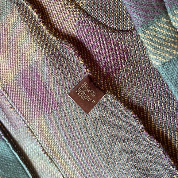 525 America Plaid and Leather Trim Coat - Picture 3 of 8